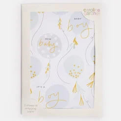 Baby Boy Balloons Wrapping Paper Set of 2 Sheets>Caroline Gardner New