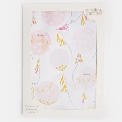 Baby Girl Balloons Wrapping Paper Set of 2 Sheets>Caroline Gardner Best Sale