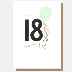 Balloon Happy 18th Birthday Card>Caroline Gardner Online
