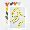 Banana/Multi Heart Tea Towel Set of 2>Caroline Gardner Shop
