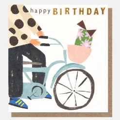 Bike & Present Happy Birthday Card>Caroline Gardner New