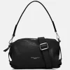 Black Leather Becka Crossbody Bag>Caroline Gardner New