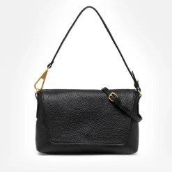 Black Leather Brooke Flap Bag><noscript><img width=