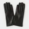 Black Leather Cashmere-Lined Gloves>Caroline Gardner Cheap