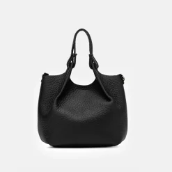 Black Leather Dua Large Tote Bag>Caroline Gardner Online