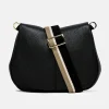 Black Leather Helena Saddle Bag>Caroline Gardner Clearance