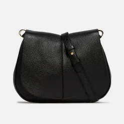 Black Leather Helena Saddle Bag><noscript><img width=