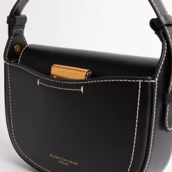 Black Leather Sandy Crossbody Bag>Caroline Gardner Fashion
