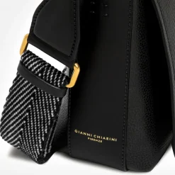 Black Leather Tea Flap Bag><noscript><img width=