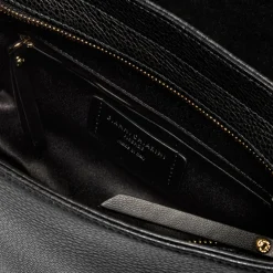 Black Leather Tea Flap Bag><noscript><img width=