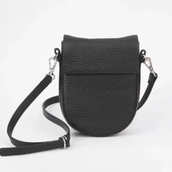 Black Pebble Leather Mini Oxford Saddle Bag>Caroline Gardner Hot