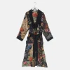 Black Primula Crepe Dressing Gown>Caroline Gardner Outlet