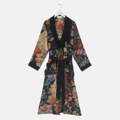 Black Primula Crepe Dressing Gown>Caroline Gardner Outlet