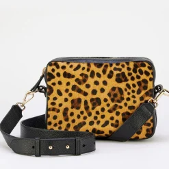 Black/Leopard Double Zip Camera Bag>Caroline Gardner New