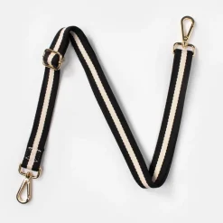 Black/White Stripe Slim Bag Strap>Caroline Gardner Shop