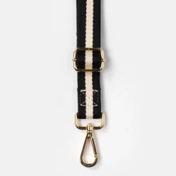 Black/White Stripe Slim Bag Strap>Caroline Gardner Shop
