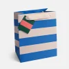 Blue & White Stripe Medium Gift Bag>Caroline Gardner Best