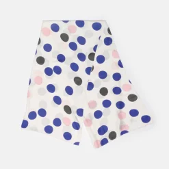 Blue Dotty Long Silk Scarf>Caroline Gardner Sale