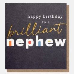 Bold Text Birthday Card For Nephew>Caroline Gardner New