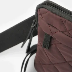 Burgundy Quilted Phone Pouch Bag>Caroline Gardner Shop