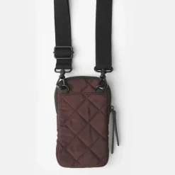 Burgundy Quilted Phone Pouch Bag><noscript><img width=