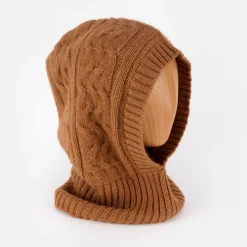 Camel Pure Cashmere Balaclava Hood>Caroline Gardner Shop