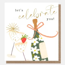Celebrate Bottle & Glasses Card>Caroline Gardner New