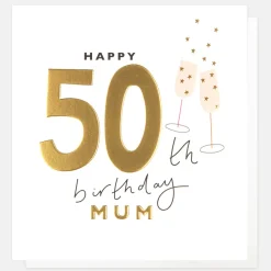 Champagne Flutes 50th Birthday Card For Mum>Caroline Gardner Flash Sale