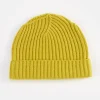 Citrus Yellow Cashmere Rib Beanie Hat>Caroline Gardner Shop