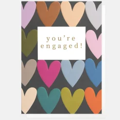 Colourful Hearts Engagement Card>Caroline Gardner Clearance
