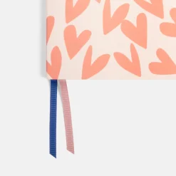 Coral Hearts Soft Cover A5 Notebook><noscript><img width=