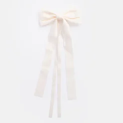 Cream Double Ribbon Bow Hair Clip>Caroline Gardner Outlet
