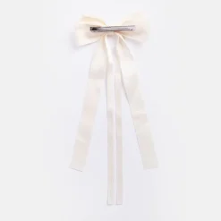 Cream Double Ribbon Bow Hair Clip>Caroline Gardner Outlet