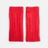 Crimson Cashmere Cable Knit Wrist Warmers>Caroline Gardner Shop