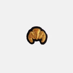 Croissant Hand Embroidered Brooch>Caroline Gardner Shop