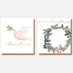 Dove & Wreath Mixed Charity Christmas Cards Pack of 8>Caroline Gardner Best Sale
