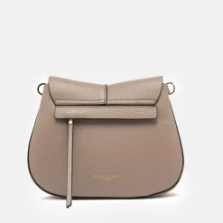 Dove Grey Leather Helena Saddle Bag><noscript><img width=