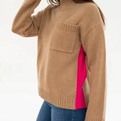 Fudge/Pink Merino & Cashmere Jumper><noscript><img width=