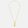 Gold & Pearl T Bar Rope Necklace>Caroline Gardner Fashion