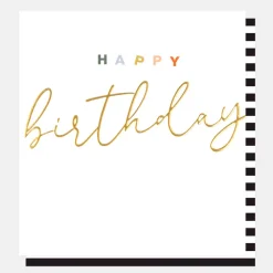 Gold Calligraphy Happy Birthday Card>Caroline Gardner Online