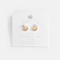Gold CZ Bunting Huggie Earrings>Caroline Gardner Shop