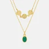 Gold Discs & Gemstone Duo Necklace>Caroline Gardner Clearance