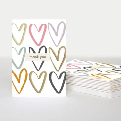 Gold Foil Hearts Thank You Notecards Pack of 10>Caroline Gardner Discount