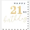 Gold Happy 21st Birthday Card>Caroline Gardner Outlet