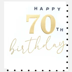Gold Happy 70th Birthday Card>Caroline Gardner Best