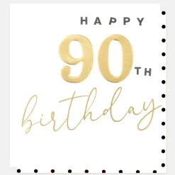 Gold Happy 90th Birthday Card>Caroline Gardner Shop