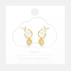 Gold Heart Drop Hoop Earrings>Caroline Gardner Discount