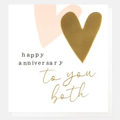 Gold Heart 'To You Both' Anniversary Card>Caroline Gardner Store
