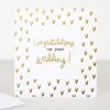 Gold Hearts Wedding Card>Caroline Gardner Best