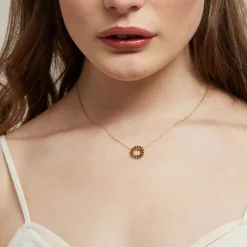 Gold Plated Floral Necklace><noscript><img width=